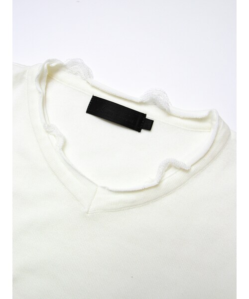 Luv maison（ラブメゾン）の「ダメージニットアンサンブルVネックニット（トップス・メンズ・ブラック/ホワイト・M/L）」の4枚目の写真