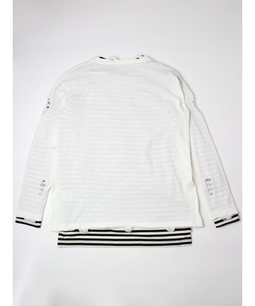 Luv maison（ラブメゾン）の「ダメージニットアンサンブルVネックニット（トップス・メンズ・ブラック/ホワイト・M/L）」の12枚目の写真