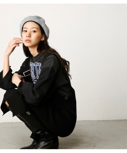 MOUSSY（マウジー）の「MOUSSY RIB KNIT JUMPER スカート（スカート・レディース・BLK/L/BEG・F）」の5枚目の写真
