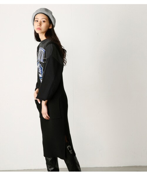 MOUSSY（マウジー）の「MOUSSY RIB KNIT JUMPER スカート（スカート・レディース・BLK/L/BEG・F）」の14枚目の写真
