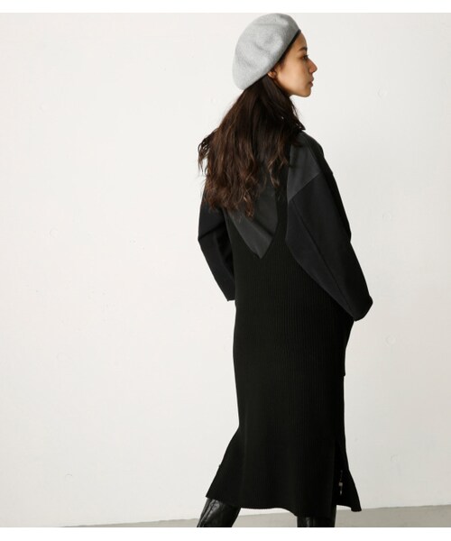 MOUSSY（マウジー）の「MOUSSY RIB KNIT JUMPER スカート（スカート・レディース・BLK/L/BEG・F）」の8枚目の写真