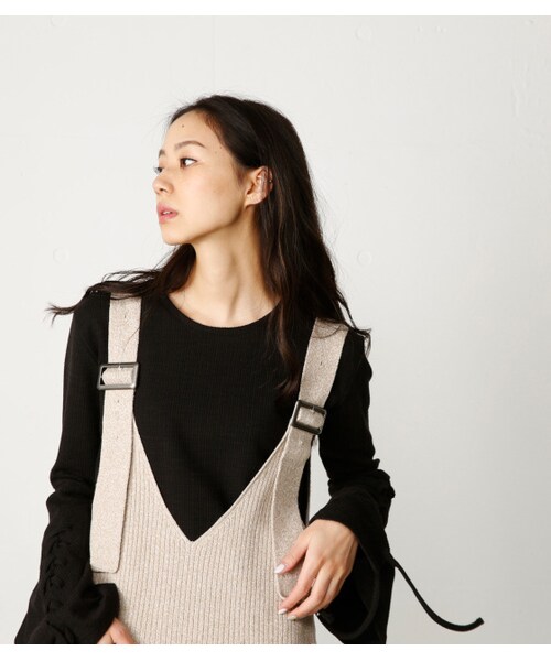 MOUSSY（マウジー）の「MOUSSY RIB KNIT JUMPER スカート（スカート・レディース・BLK/L/BEG・F）」の11枚目の写真