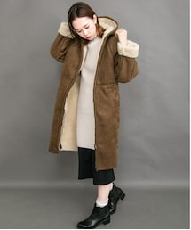 KBF | ケービーエフ フェイクムートンフードコート(ライダースジャケット)