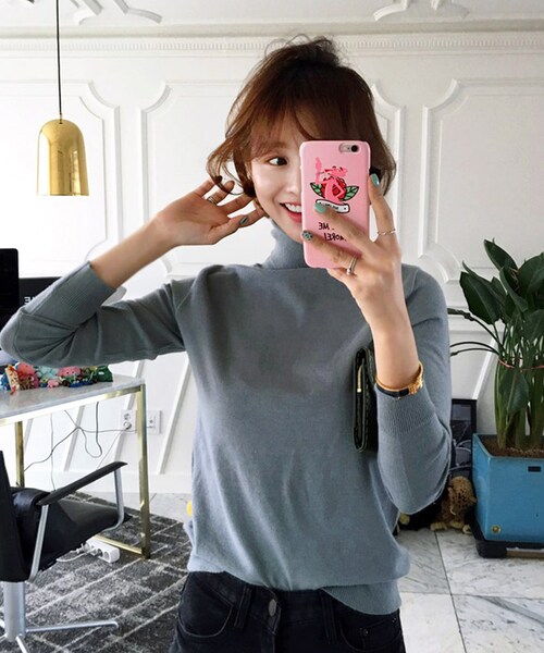 no brand（ノーブランド）の「IMVELY 基本が大事タートルネックニット(C)FDB（ニット/セーター・レディース・アイボリー(IV)/ライトベージュ(LBE)/グレー(GR)・FREE）」の9枚目の写真