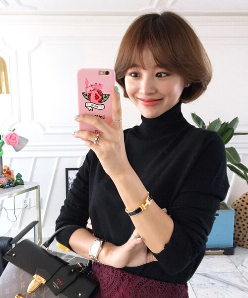 no brand（ノーブランド）の「IMVELY 基本が大事タートルネックニット(C)FDB（ニット/セーター・レディース・アイボリー(IV)/ライトベージュ(LBE)/グレー(GR)・FREE）」の15枚目の写真