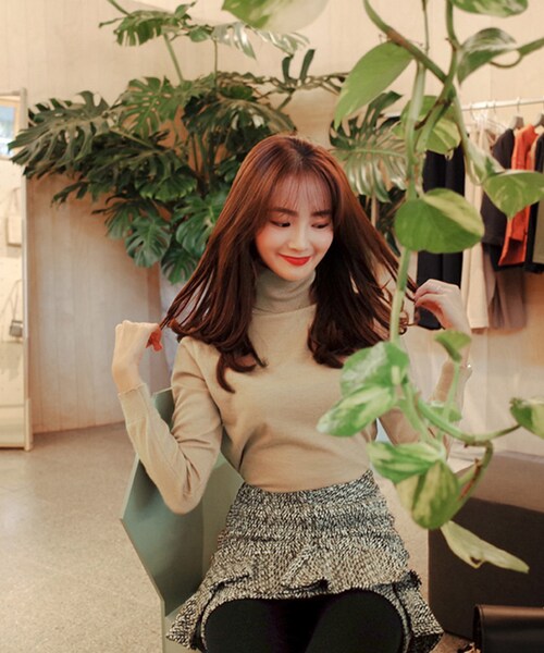 no brand（ノーブランド）の「IMVELY 基本が大事タートルネックニット(C)FDB（ニット/セーター・レディース・アイボリー(IV)/ライトベージュ(LBE)/グレー(GR)・FREE）」の4枚目の写真