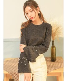 KORMARCH | 袖パールポイントTシャツ(Tシャツ/カットソー)