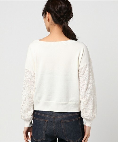 archives（アルシーヴ）の「レース袖2wayプルオーバー（ニット/セーター・レディース・オフホワイト/ブラック/ブルー・MEDIUM）」の6枚目の写真