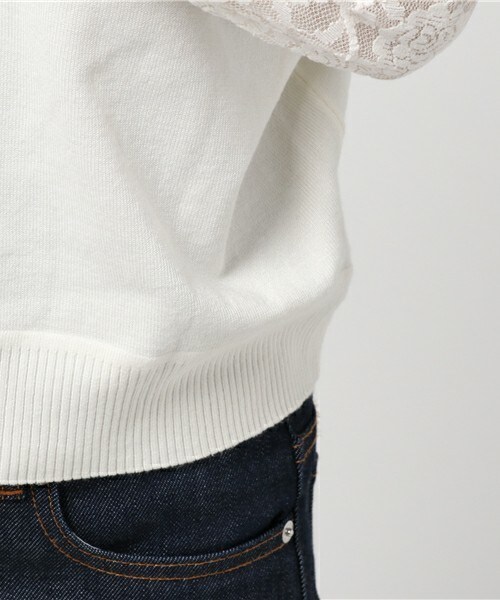 archives（アルシーヴ）の「レース袖2wayプルオーバー（ニット/セーター・レディース・オフホワイト/ブラック/ブルー・MEDIUM）」の9枚目の写真