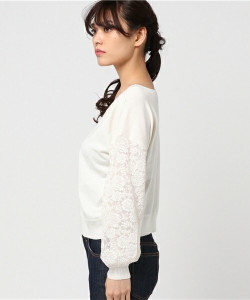 archives（アルシーヴ）の「レース袖2wayプルオーバー（ニット/セーター・レディース・オフホワイト/ブラック/ブルー・MEDIUM）」の5枚目の写真