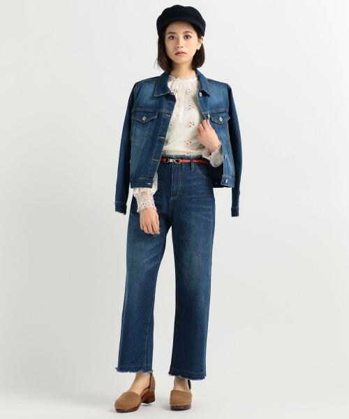 RAY CASSIN(レイカズン)の「裁ち切りワイドパンツ(パンツ・レディース・サックス/ネイビー・S/M)」の8枚目の写真