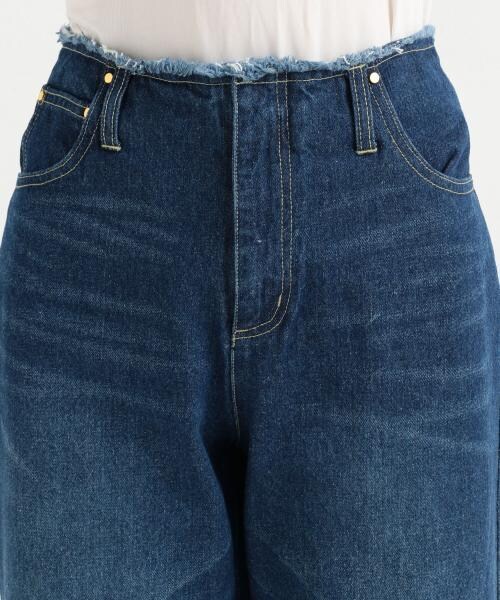 RAY CASSIN(レイカズン)の「裁ち切りワイドパンツ(パンツ・レディース・サックス/ネイビー・S/M)」の5枚目の写真