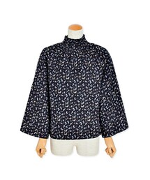flower | shirring turtle blouse ～ｼｬｰﾘﾝｸﾞﾀｰﾄﾙﾌﾞﾗｳｽ(シャツ/ブラウス)