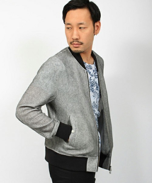 ESSENTIAL GARMENT MEN'S BIGI（エッセンシャルガーメントメンズビギ）の「MA-1 / メランジラッセル（サーフ＆サファリ）（ミリタリージャケット・メンズ・杢グレー/ネイビー・SS/S/M/L）」の14枚目の写真