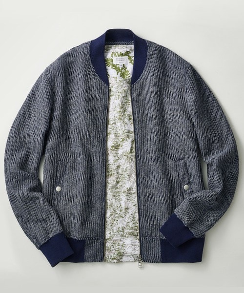 ESSENTIAL GARMENT MEN'S BIGI（エッセンシャルガーメントメンズビギ）の「MA-1 / メランジラッセル（サーフ＆サファリ）（ミリタリージャケット・メンズ・杢グレー/ネイビー・SS/S/M/L）」の2枚目の写真