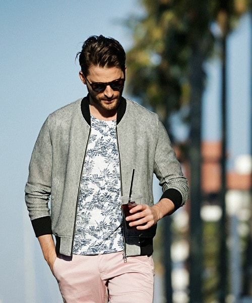 ESSENTIAL GARMENT MEN'S BIGI（エッセンシャルガーメントメンズビギ）の「MA-1 / メランジラッセル（サーフ＆サファリ）（ミリタリージャケット・メンズ・杢グレー/ネイビー・SS/S/M/L）」の3枚目の写真