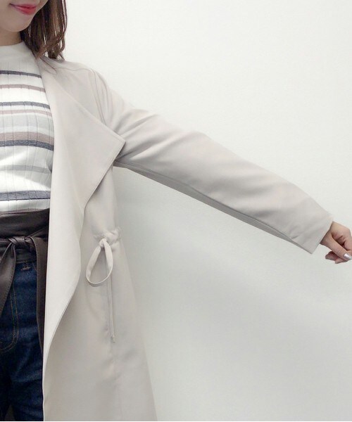 archives（アルシーヴ）の「【ZOZO限定先行予約】着流しノーカラーコート（その他アウター・レディース・ブラック/グレー/ベージュ・MEDIUM）」の6枚目の写真