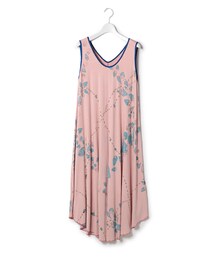 ホォアナデアルコ　Juana de Aruco ワンピース　ブルー　総柄　M Juana de Arco（ホォアナデアルコ）の「ロングスリップ（）」 - WEAR