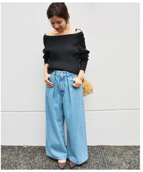 IENA（イエナ）の「レディスニット(ウールデザインプルオーバー◆)/イエナ(IENA)（ニット/セーター・レディース・ピンク/ブラック/ブルー/ホワイト・フリー）」の5枚目の写真