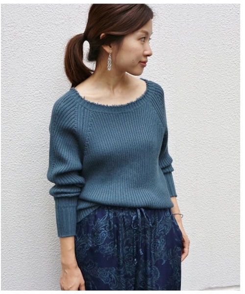 IENA（イエナ）の「レディスニット(ウールデザインプルオーバー◆)/イエナ(IENA)（ニット/セーター・レディース・ピンク/ブラック/ブルー/ホワイト・フリー）」の3枚目の写真