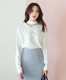 DHOLIC | チョーカーポイントVネックブラウス(シャツ/ブラウス)