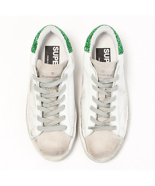 GOLDEN GOOSE（ゴールデングース）の「ゴールデン グース デラックス ブランド SNEAKERS SUPERSTAR WHITE GREEN/GLITTERSKATE（スニーカー・レディース・ホワイト・38(25cm)）」の6枚目の写真