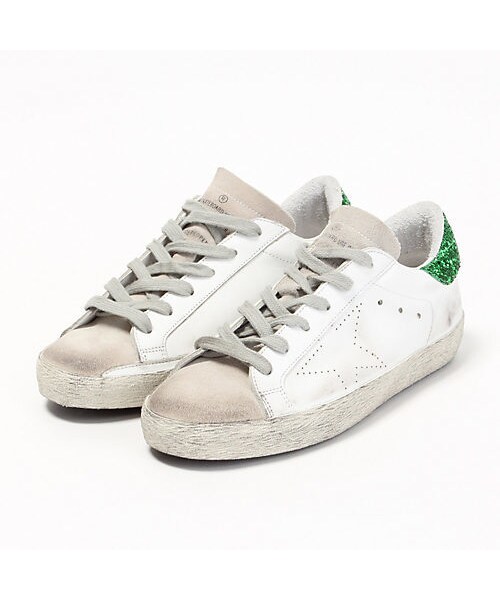 GOLDEN GOOSE（ゴールデングース）の「ゴールデン グース デラックス ブランド SNEAKERS SUPERSTAR WHITE GREEN/GLITTERSKATE（スニーカー・レディース・ホワイト・38(25cm)）」の11枚目の写真