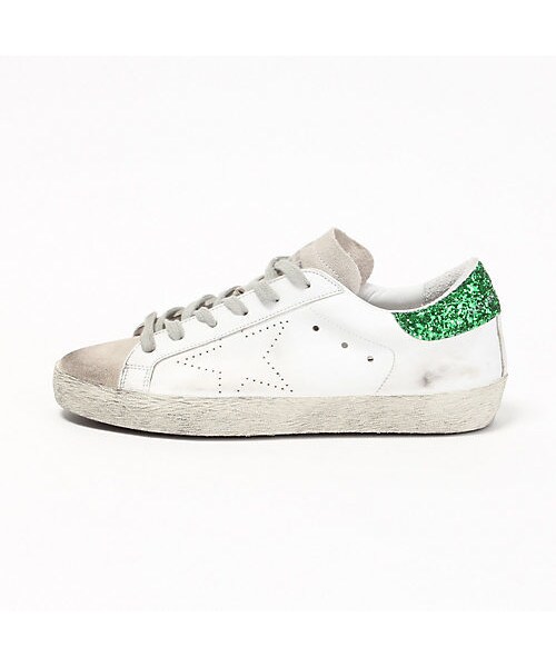 GOLDEN GOOSE（ゴールデングース）の「ゴールデン グース デラックス ブランド SNEAKERS SUPERSTAR WHITE GREEN/GLITTERSKATE（スニーカー・レディース・ホワイト・38(25cm)）」の3枚目の写真