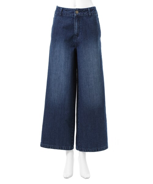 GRL（グレイル）の「デニムワイドパンツ（デニムパンツ・レディース・ブルー/ネイビー/ライトブルー・S）」の2枚目の写真
