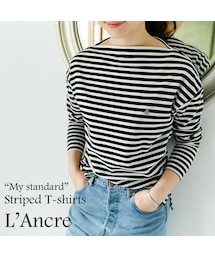 L'Ancre | L'Ancre (アンカー）ポンチボーダードレスTシャツ(Tシャツ/カットソー)