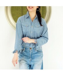 C'est pas grave | C'est pas Grave(セパ・グラーヴ) フェイクスエードフリンジシャツ(シャツ/ブラウス)