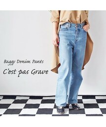 C'est pas grave | C'est pas Grave(セパ・グラーヴ) バギーデニムパンツ　プレーン(デニムパンツ)