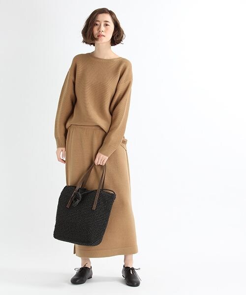 studio CLIP（スタディオクリップ）の「2WAYペーパートートバッグ（バッグ・ブラックボーダー/グリーンボーダー/ブラック/ナチュラル/キャメル）」の7枚目の写真