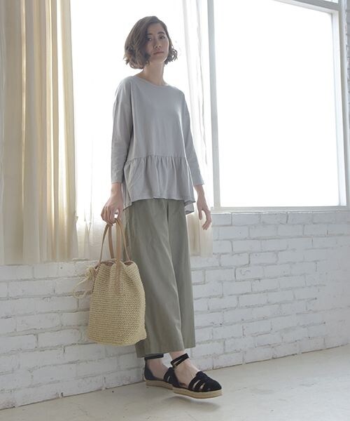 studio CLIP（スタディオクリップ）の「2WAYペーパートートバッグ（バッグ・ブラックボーダー/グリーンボーダー/ブラック/ナチュラル/キャメル）」の8枚目の写真