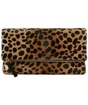 CLARE VIVIER | Clare V. Leopard Haircalf Fold Over Clutch(Clutch)
