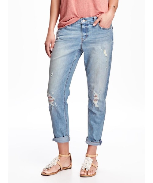 OLD NAVY（オールドネイビー）の「Distressed Boyfriend Skinny Jeans for Women（デニムパンツ・レディース・DESTRUCTED NOMAD・Petite 4）」の2枚目の写真