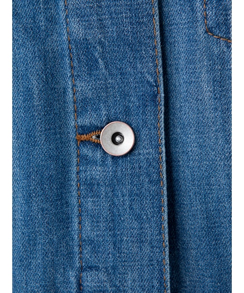 w closet(ダブルクローゼット)の「【S/S】ウォッシュ加工ビッグロングGジャン(ジャケット/アウター・レディース・ブルー/ネイビー・FREE)」の8枚目の写真