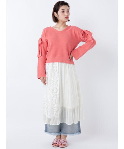 w closet（ダブルクローゼット）の「【S/S】ケミカルウォッシュデニムパンツ（パンツ・レディース・ブリーチサックス/ケミカルブルー・FREE）」の14枚目の写真