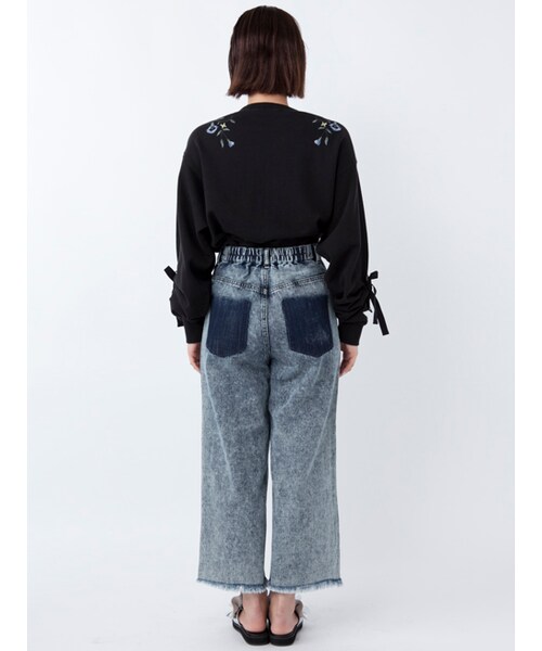 w closet（ダブルクローゼット）の「【S/S】ケミカルウォッシュデニムパンツ（パンツ・レディース・ブリーチサックス/ケミカルブルー・FREE）」の5枚目の写真