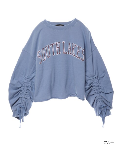 w closet（ダブルクローゼット）の「【S/S】プリント入りドロストプルオーバー（トップス・レディース・ボルドー/ブルー/ブラック・FREE）」の2枚目の写真