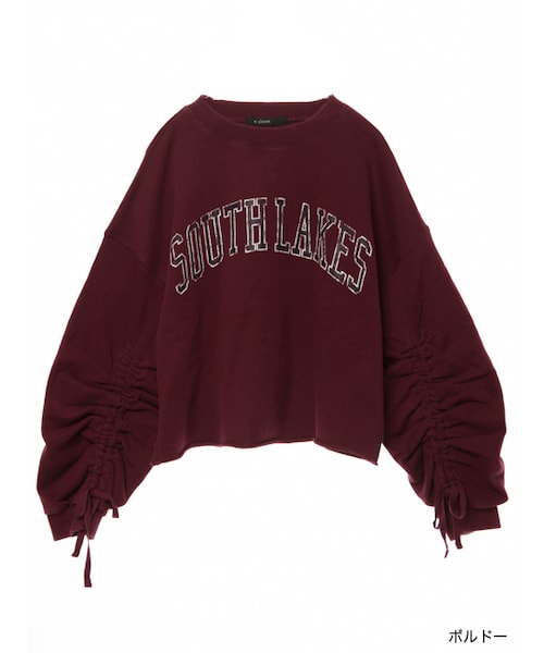 w closet（ダブルクローゼット）の「【S/S】プリント入りドロストプルオーバー（トップス・レディース・ボルドー/ブルー/ブラック・FREE）」の3枚目の写真