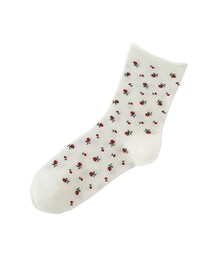 靴下屋 | クルクルワッフル花柄ソックス(レッグウェア)