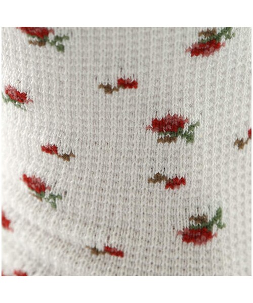 靴下屋（クツシタヤ）の「クルクルワッフル花柄ソックス（ソックス・靴下・レディース・オフホワイト/グレーモク/チャコールモク/シャーベット/カーキ/メイブルー/インディゴブルー・22.0～24.0cm）」の15枚目の写真