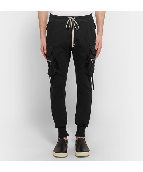 Rick Owens(リックオウエンス)の「Rick Owens Slim-Fit Tapered Cotton-Jersey Cargo Sweatpants(その他パンツ・メンズ・Black・IT46/IT48/IT50/IT52/IT54/IT56)」の2枚目の写真