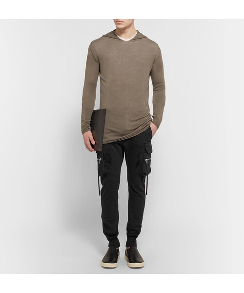 Rick Owens(リックオウエンス)の「Rick Owens Slim-Fit Tapered Cotton-Jersey Cargo Sweatpants(その他パンツ・メンズ・Black・IT46/IT48/IT50/IT52/IT54/IT56)」の3枚目の写真