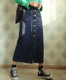 DHOLIC | フロントボタンロングデニムスカート(デニムスカート)