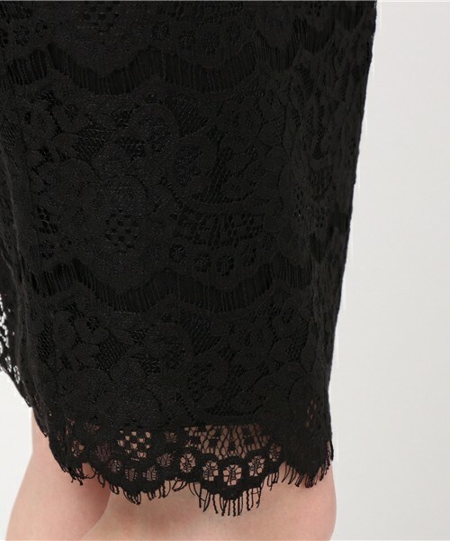 actuel（アクチュエル）の「スカラップレースタイトスカート（スカート・レディース・オフホワイト/ブラック・FREE）」の8枚目の写真