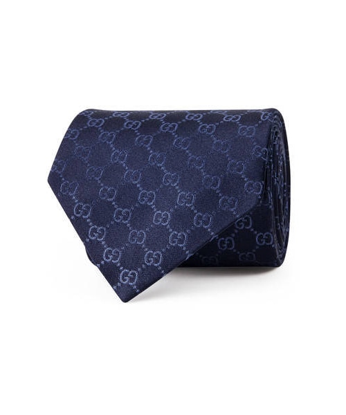 GUCCI（グッチ）の「GGパターン シルクタイ（ネクタイ・メンズ・ネイビーシルク/スカイブルー/ブラック シルク・U）」の5枚目の写真