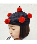 Handmade | ポンポン帽子(こども)RED(毛綫帽)