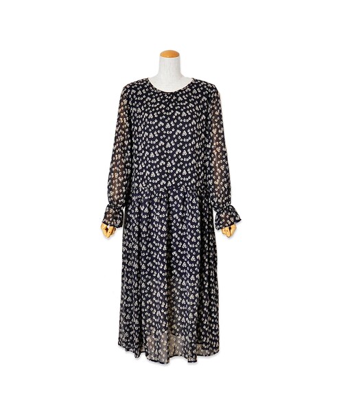 flower(フラワー)の「sheer maxi op ~シアーマキシワンピース(ワンピース・レディース・ivory/navy・FREE)」の2枚目の写真